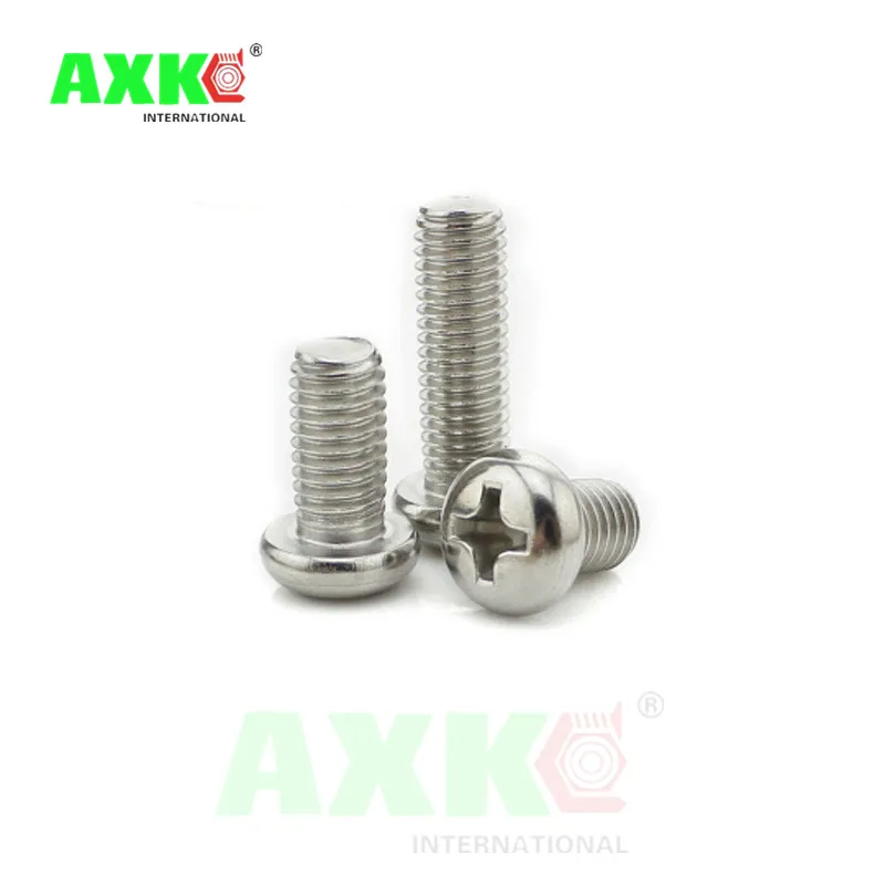 AXK M1.6 M2 M2.5 M3 M4 M5 M6 DIN7985 GB818 304 Stainless Steel Cross Recessed Pan Head Screw Phillips TV Computer Bolts