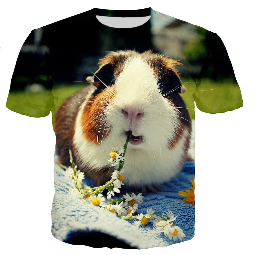 

Domesticated hamster guinea pig male 3d printed male / female new cool fashion t-shirts casual harajuku style tshirt streetwear