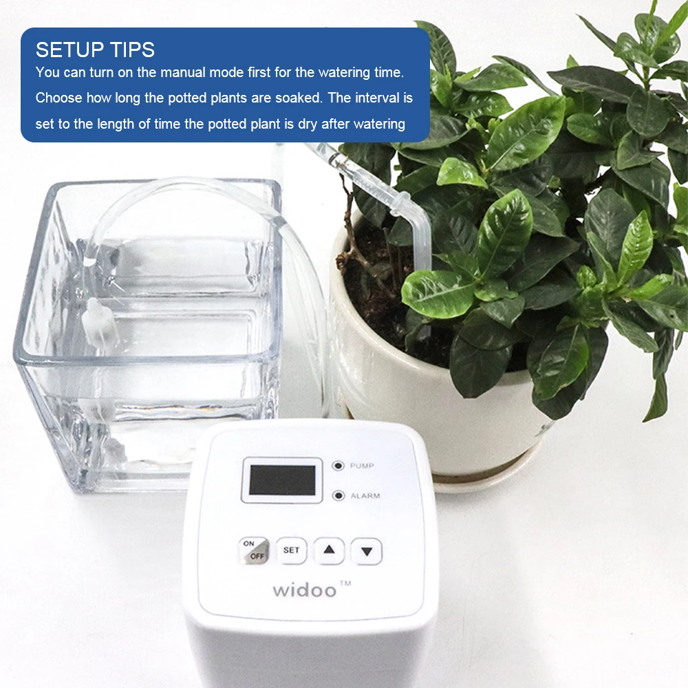 Intelligent Garden Self-Watering Pump Automatic Watering Timer Drip Irrigation System Set Double Pump for Potted Plant Flowers