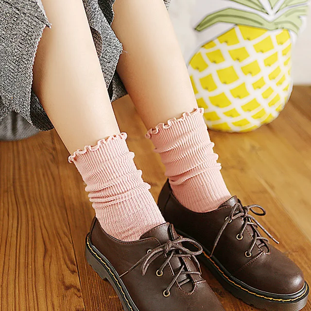 

Fashion Retro Lace Ruffles Soft Cotton Women frill socks Color Cute Socks Sweet Princess Girl Cozy Lovely Japanese