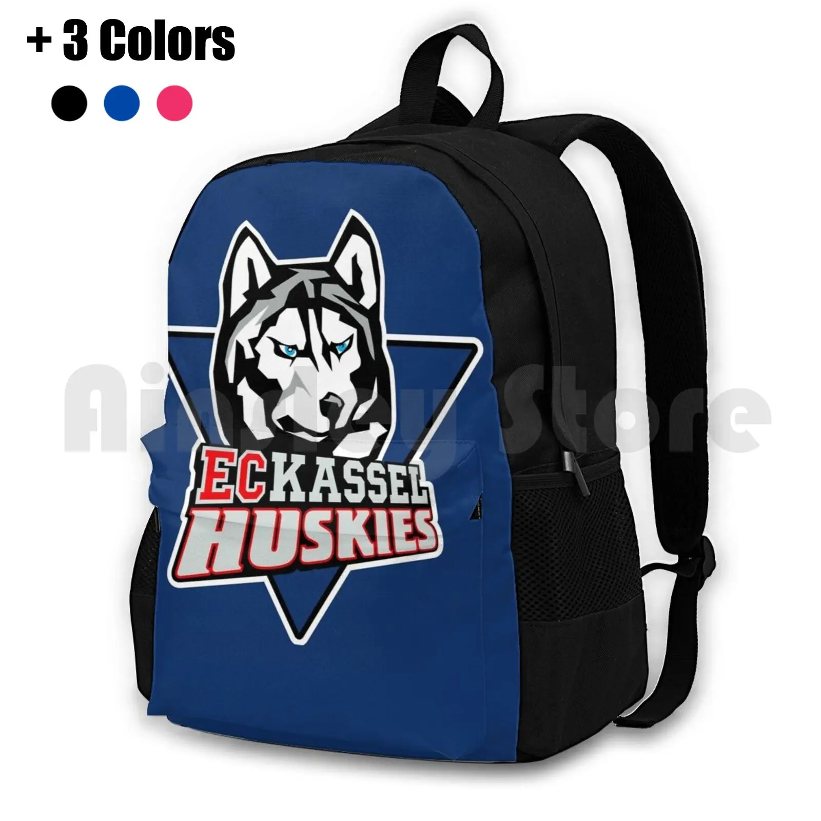 Kassel Huskies Outdoor Hiking Backpack Waterproof Camping Travel Team Club Play Game Sport Deutsche Eishockey Liga Germany