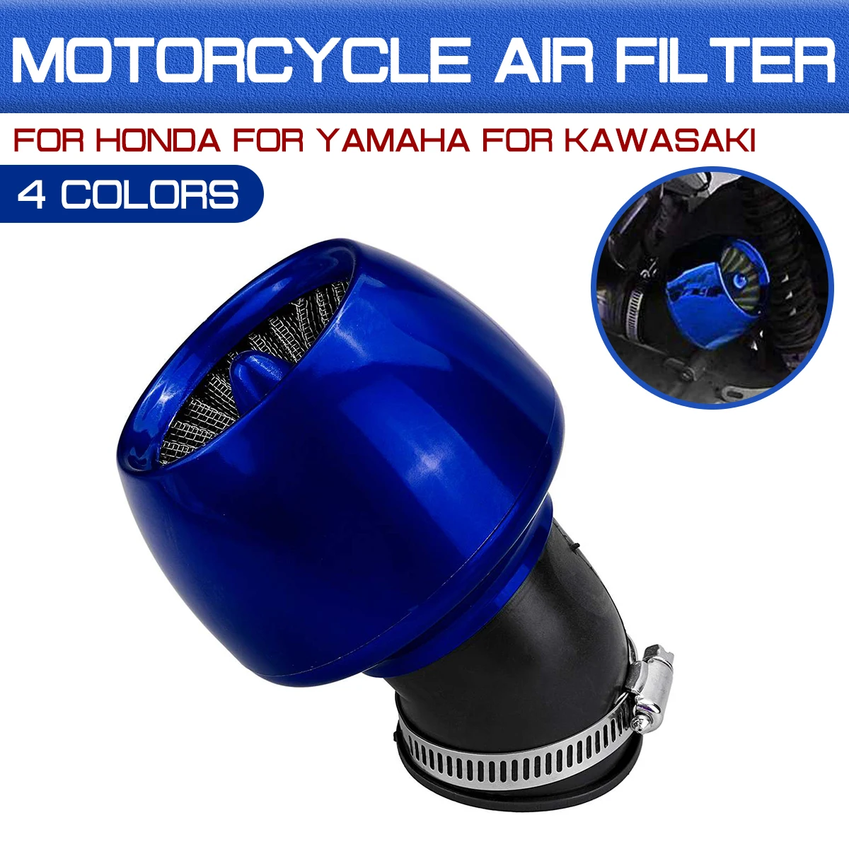 Universal For Honda for Yamaha for Kawasaki 28-48mm 45' Motorcycle Adjustable Air Intake Filter