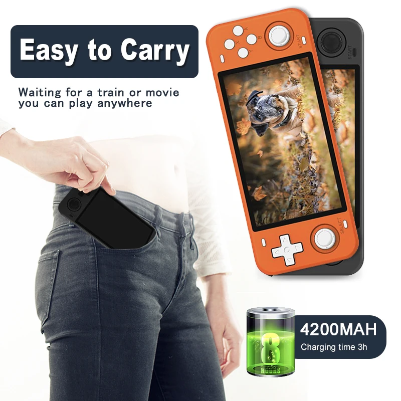 Powkiddy RGB10 Max 5.0Inch Retro Open Source System Handheld Game Players RK3326  IPS Screen 3D Rocker Consoles for Adults Kids