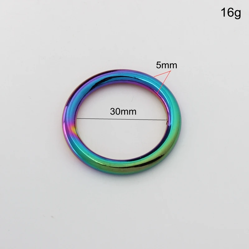 Nolvo World 5-20-100 pieces Rainbow 1.8cm 2.5cm 3cm closed O ring,Solid Cast Round rainbow ring for Sewing parts accessories