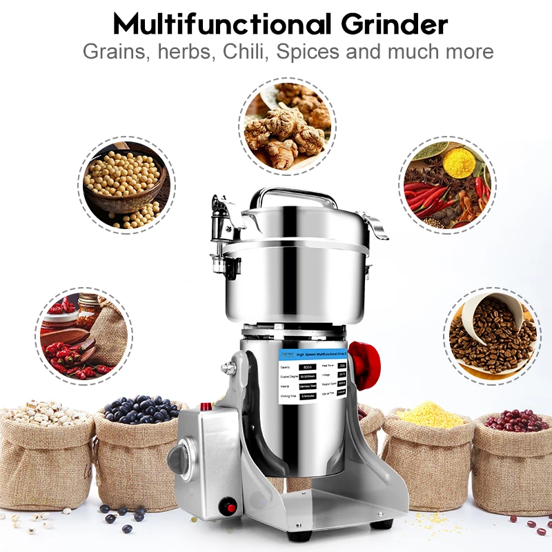 With Extra Part Free 2500G / 800G Herb Coffee Bean Grinder Machine Grain Spices Mill Medicine Wheat  Mixer Dry Food Grinder images - 6