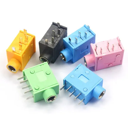 10Pcs Headphone Jack PJ-325 3.5MM Stereo Female Socket 3.5 Audio Earphone Connector PJ-325 Audio Jack Socket Multicolor