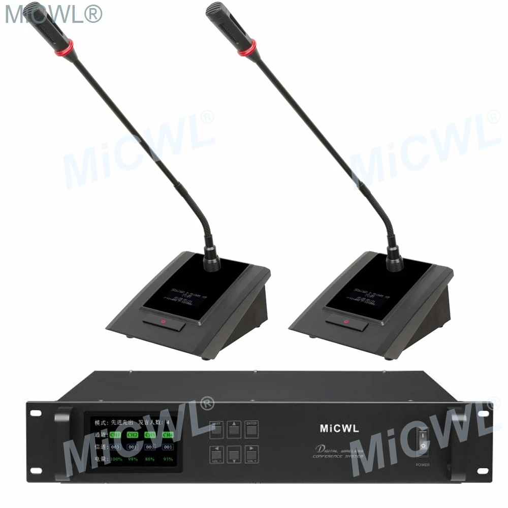 MiCWL 20Pcs Desk Digital Wireless Microphone System Meeting Room 20 Table Desktop Gooseneck Conference Discuss High-end System