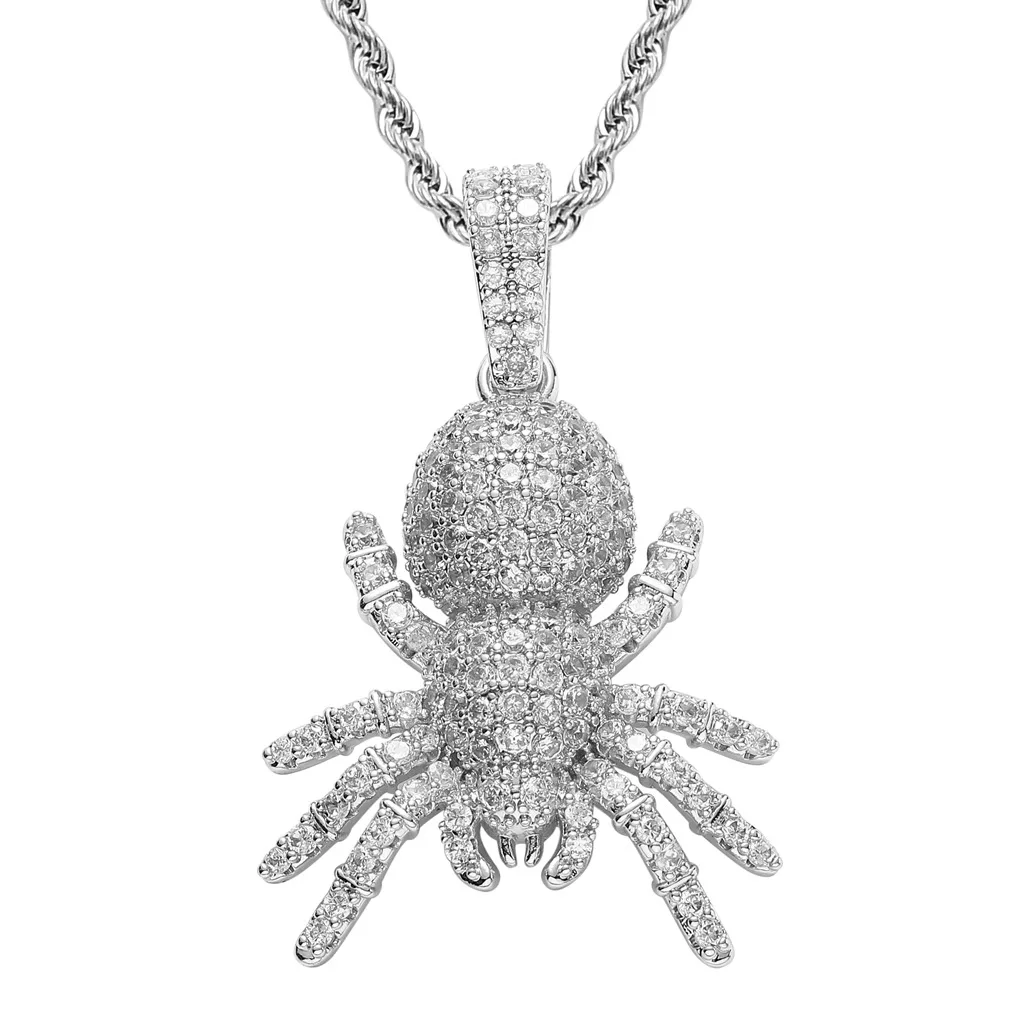 

Insect Animal Iced Out Bling Bling Pendant Necklace Mirco Pave Prong Setting Men Women Female Male Fashion Hip Hop Jewelry BP151