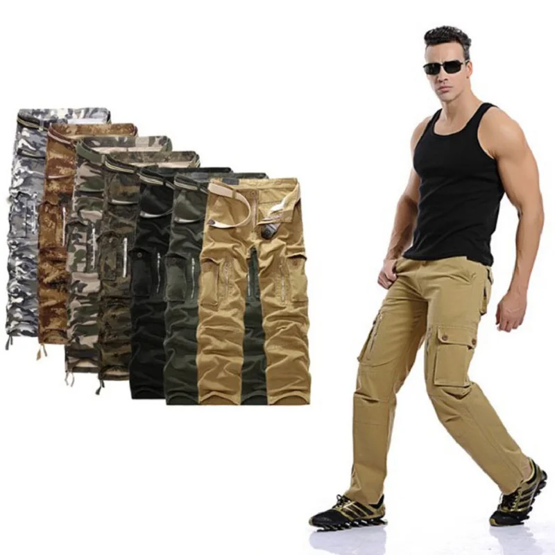 Men Joggers Cotton Military Cargo Pants Streetwear Joggers Pants Men Multi Pockets Casual Tactical Cargo Pants Sweatpants