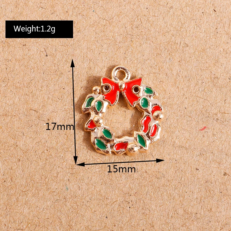 10 Stück Mix süße Emaille-Weihnachtsanhänger für die Schmuckherstellung, Weihnachtsbaum, Hirschglocke, Charms-Anhänger für Halsketten, Ohrringe, Geschenke – Detail 40
