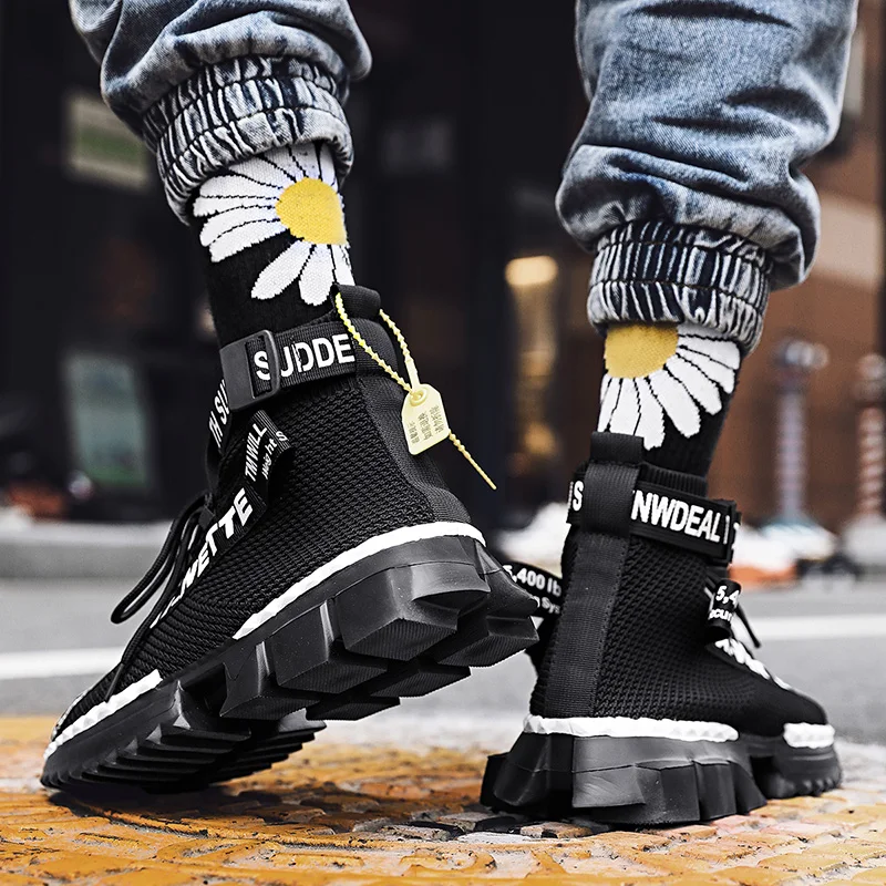 Nice Pop Man Sneakers High-top Breathable Outdoor Casual Socks Shoes Soft Lightweight Big Size47 Men Shoe Zapatos Hombre Sapatos