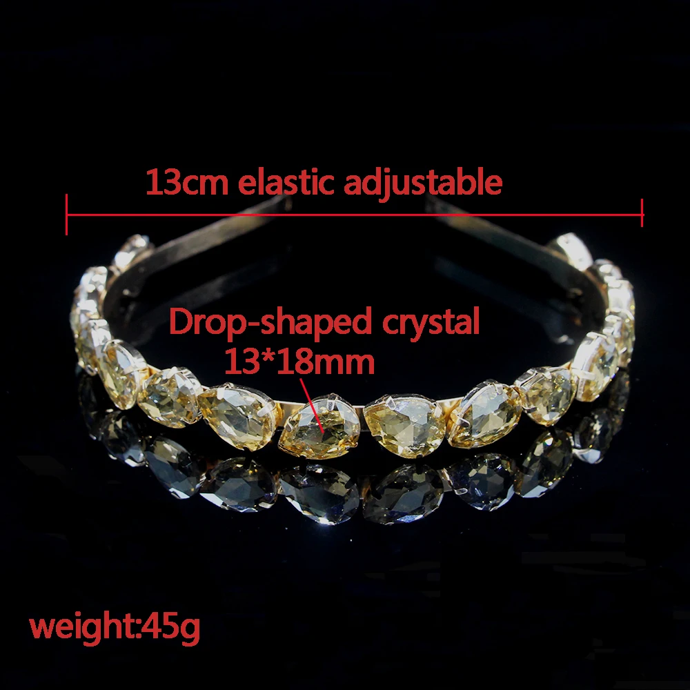 AINAMEISI Luxury  HairbandsRhinestone Water drop Full Crystal Tiaras Trendy Headbands Bridal Crown Hair Accessories Jewelry