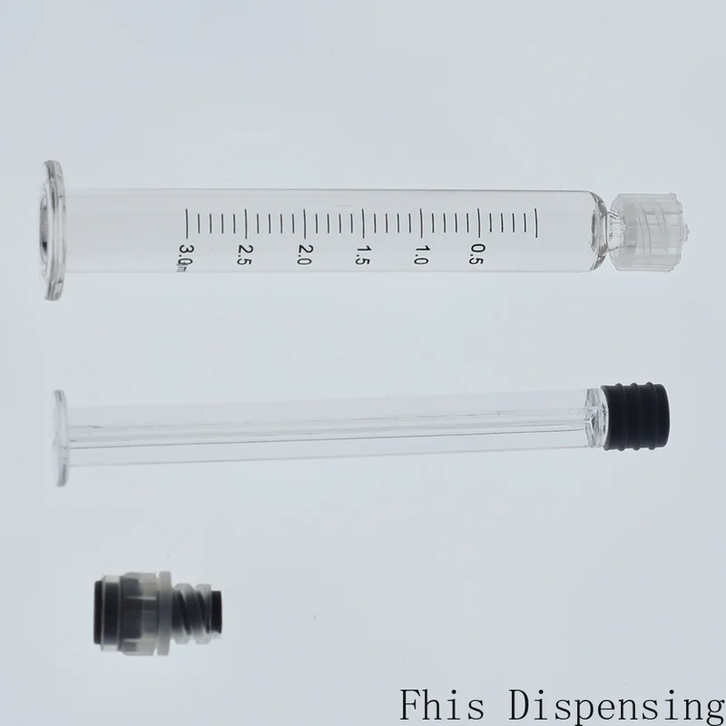 3 مللي حقنة بقفل لور (مكبس رمادي) مع 23G إبرة قابلة لإعادة الاستخدام حزمة من 2