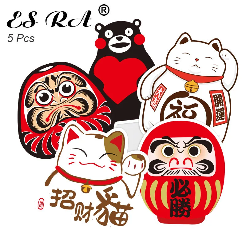 Fortune Cat Japanese God Stickers Waterproof Sunproof PVC Stickers for Luggage Stickers Laptop Skateboard Guitar Joural Bridge