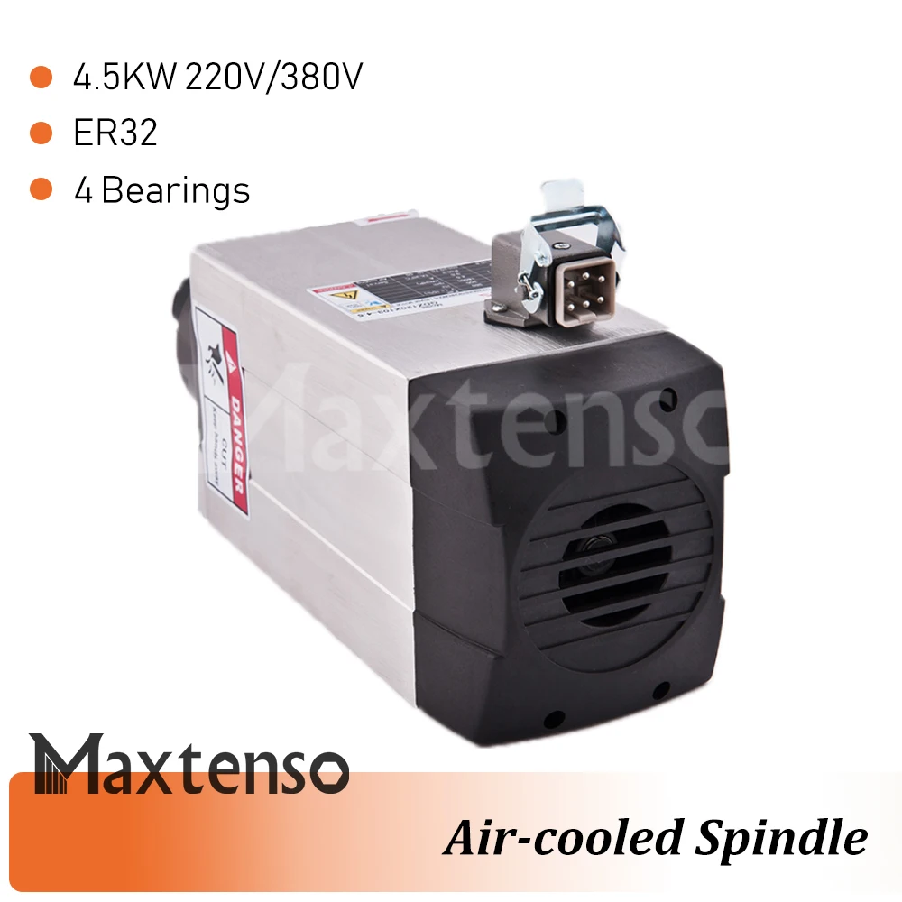 MAXTENSO 4,5 KW 220V 380V luftkühlung Spindel Motor CNC Router ER32 collet Air-cooled spindel für gravur Fräsen Maschine GDZ