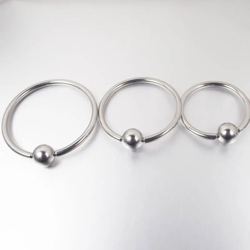 1 Piece Big Size Large Circle Stainless Steel Ball Captive Hoop Rings BCR Earring PA Ring Nipple Body Piercing Jewelry