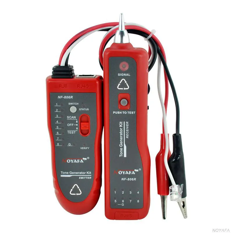 NOYAFA NF-806R Network Cable Tester  Wire Tracker RJ45 RJ11 with Alligator Clip Cable Track