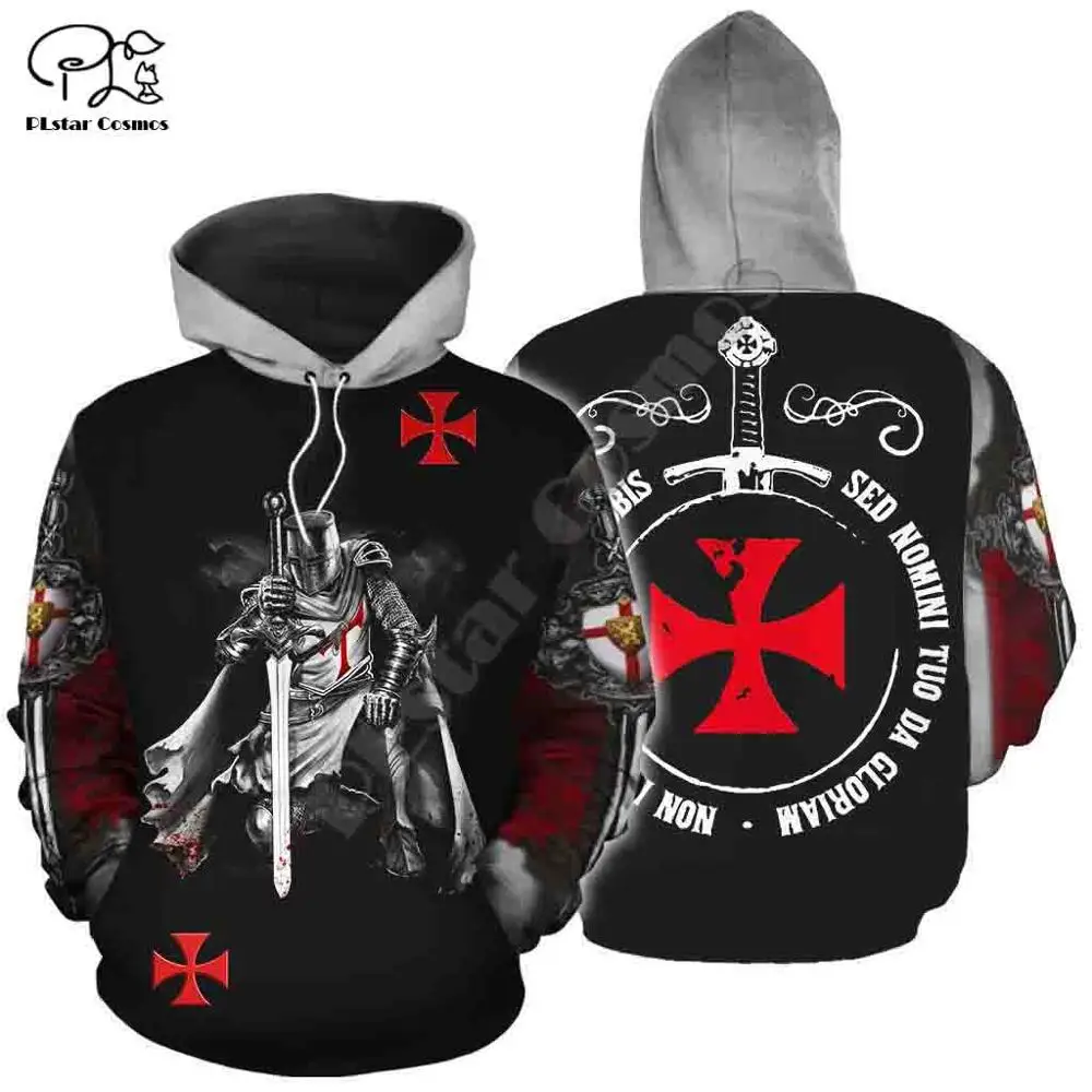 PLstar Cosmos 3d Print Cross Knights Templar Armor Unisex Men/Women Harajuku Streetwear Funny Hoodies/Sweatshirt/Jacket-a2