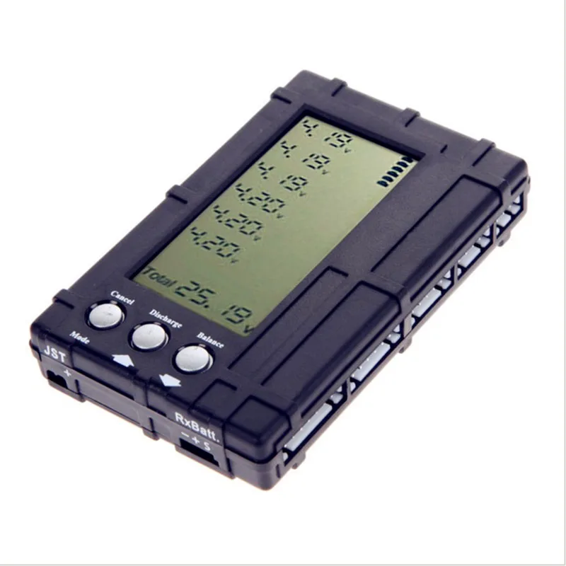 3 in 1 2-6S LiPo / LiFe Battery Balancer Voltage Meter Tester LCD Display Register Record JST Connector For RC FPV Drones Model