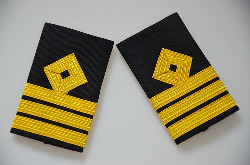 Ship Sailors Epaulets For Adult High Quality Captain Pilot Uniform Shirts Badges 1/2/3/4 Golden Bars