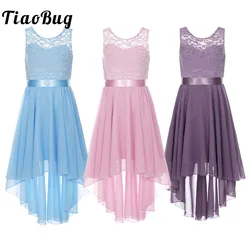 Kids Girl's Lace Chiffon Party Grown Dress Birthday Ballroom Wedding Flower Girls Dresses