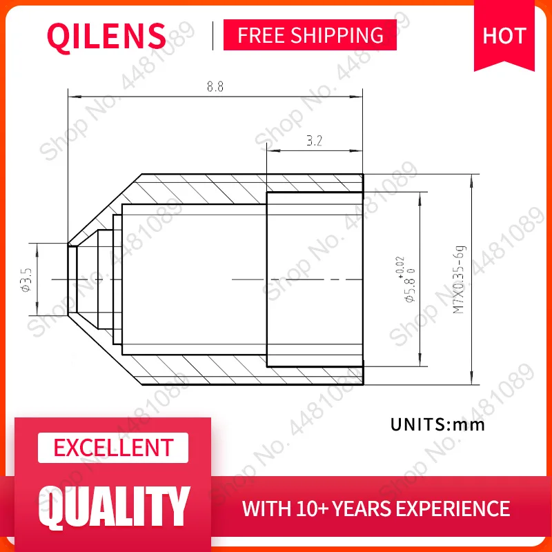 QILENS  M7*0.35   FL 12mm Board Lens for 3 Megapixel HD CCTV Security  IP Cameras  with Aperture F2.4