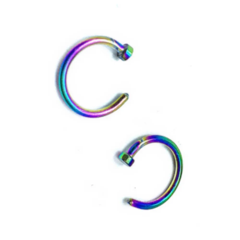 10 Pcs Simple Ear Ring Sale Surgical Steel Fake Piercing Stud Sexy On 8/10mm Clip Small Hoop Open Nose Ring Thin Titanium Steel