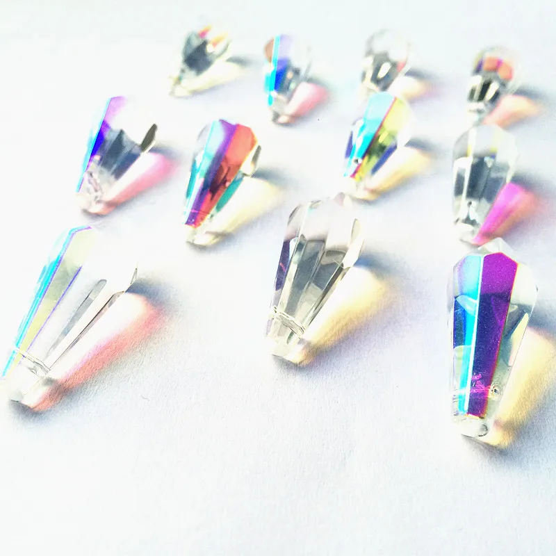 100pcs/lot 36mm AB Color K9 Crystal Prisms icicle Drops Hanging Prisms (Free Rings) for Chandelier Parts Table Lighting Pendants