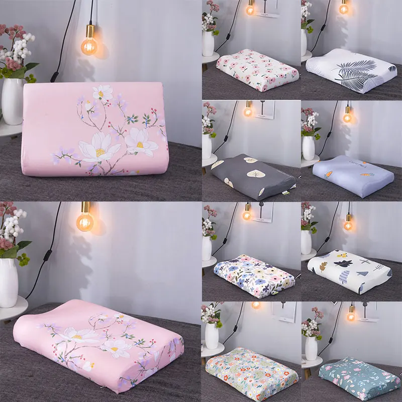 

Flower Print Soft Pillow Cases Slowly Rebound Memory Foam Space Pillow Cases Neck Memory Pillow Case Latex Pillowcase 40*60cm