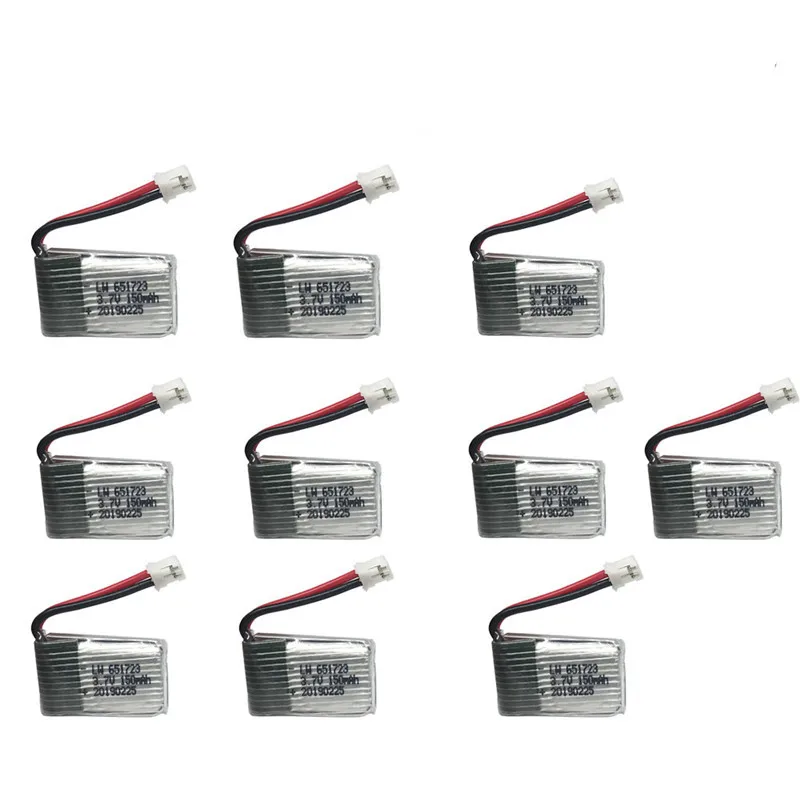 3.7V 1S 150mAh Lipo Battery for JJRC H8 H20 H36 Eachine E010 H8 Furibee F36 H36 Syma X2 Nihui 010 U207 H2 RC Drone Parts