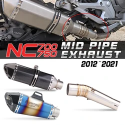 Motorcycle Exhaust Muffler Pipe Link Pipe Carbon Fiber Exhaust Slip on Escape FOR NC700 NC750 NC750X 2012-2017