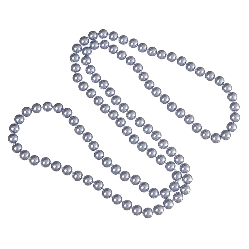 

Fashion light blue shell pearl round simulated-pearl 8mm beads diy beautiful necklace jewelry making 36 inch MY5215