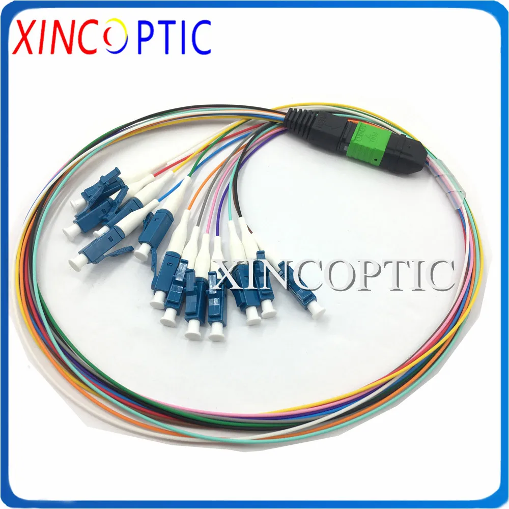 1.5 متر 12C/12 ألياف MPOAPC أنثى إلى دوبلكس 6 * LC ST FC SCUPC تسخير الجذع 12 النوى MPO F مروحة خارج الألياف ضفيرة بصرية