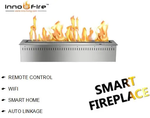 Quemador Inno-Fire de 36 pulgadas para decoración del hogar, chimenea eléctrica inteligente de bioetanol, decorativas