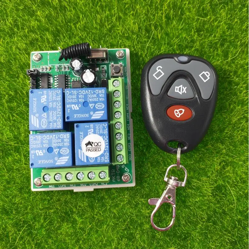 433mhz  DC 12V 10A  4 channel  RF switch Wireless Remote Control  switch  Electric car/motorcycle/headlamp horn transmitter