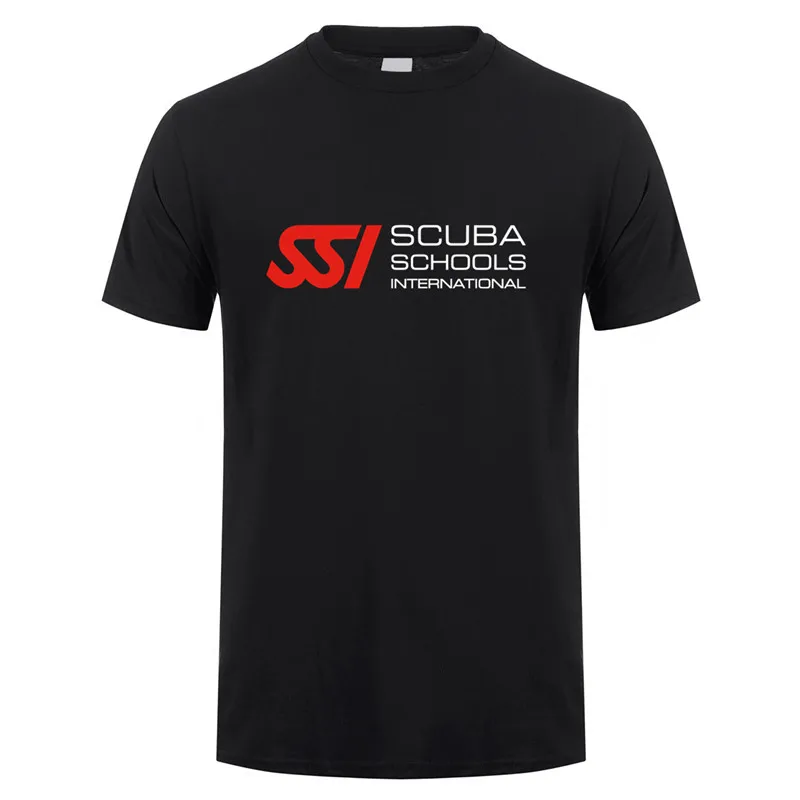 Scuba Schools International Logo T Shirt Tees Short Sleeve Cotton Man SSI Tshirt Tops LH-254