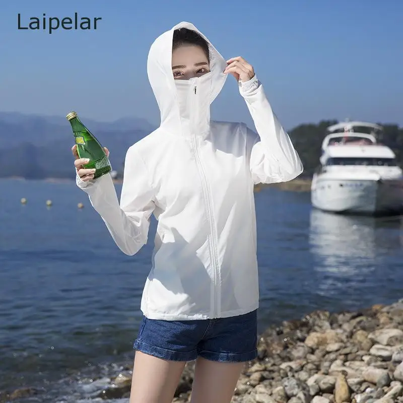 2020 Summer Fashion Women's Sun Protection Jacket Pure Color Lightweight Quick-Drying Breathable Windproof Sports Coat