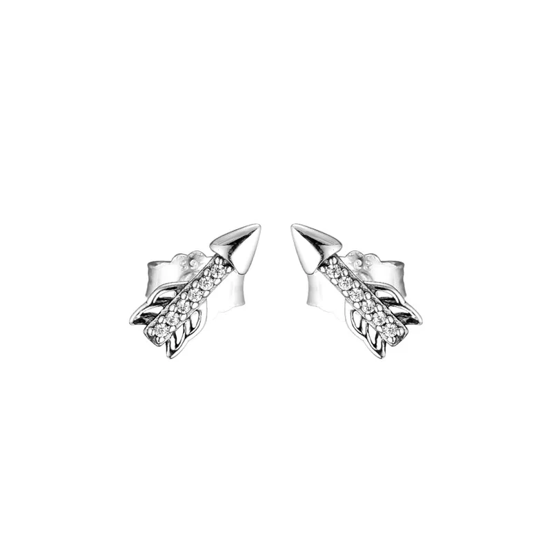 

Sparkling Cupid Love Arrow Stud Earring for Women Clear CZ Charm 925 Sterling Silver Earrings Valentine Day Jewelry Girl Earings