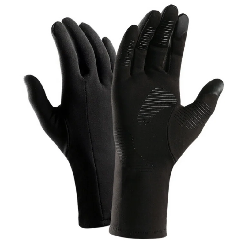 Winter Outdoor Sports Running Glove Warm Touch Screen Gym Fitness Full Finger Gloves For Men Women Gloves Black S-XXL