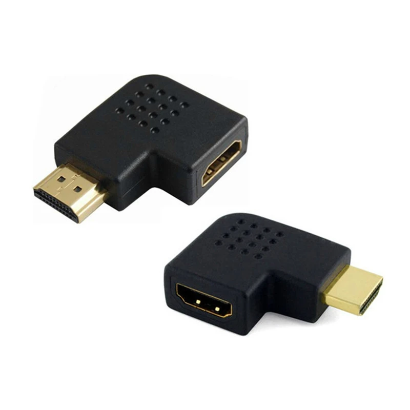 Męski na HDMI dla kobiety-kompatybilny 90 stopni kątowy konwerter Adapter HDTV PC TV HDTV