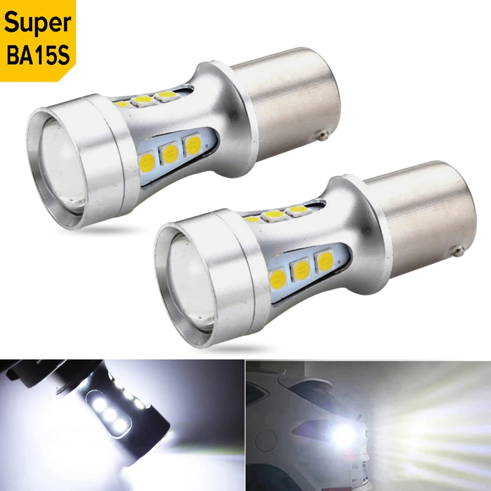 2X BA15S W16W T15 P21W 1156 1157 7443 LED Bulb White Car Reverse Light For Renault Duster Megane 2 3 Logan Clio Fluence Captur