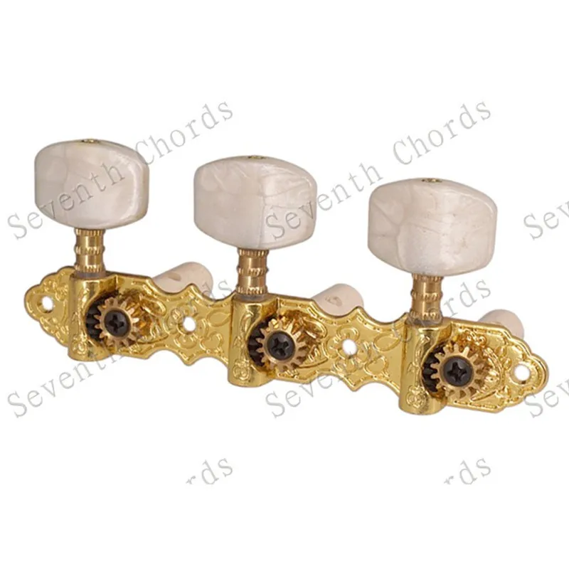 Ein Satz von 2 Stück goldfarbenen Stimmwirbeln für klassische Gitarren, Stimmgeräte, Gitarrenzubehörteile, Musikinstrumente – Detail 4