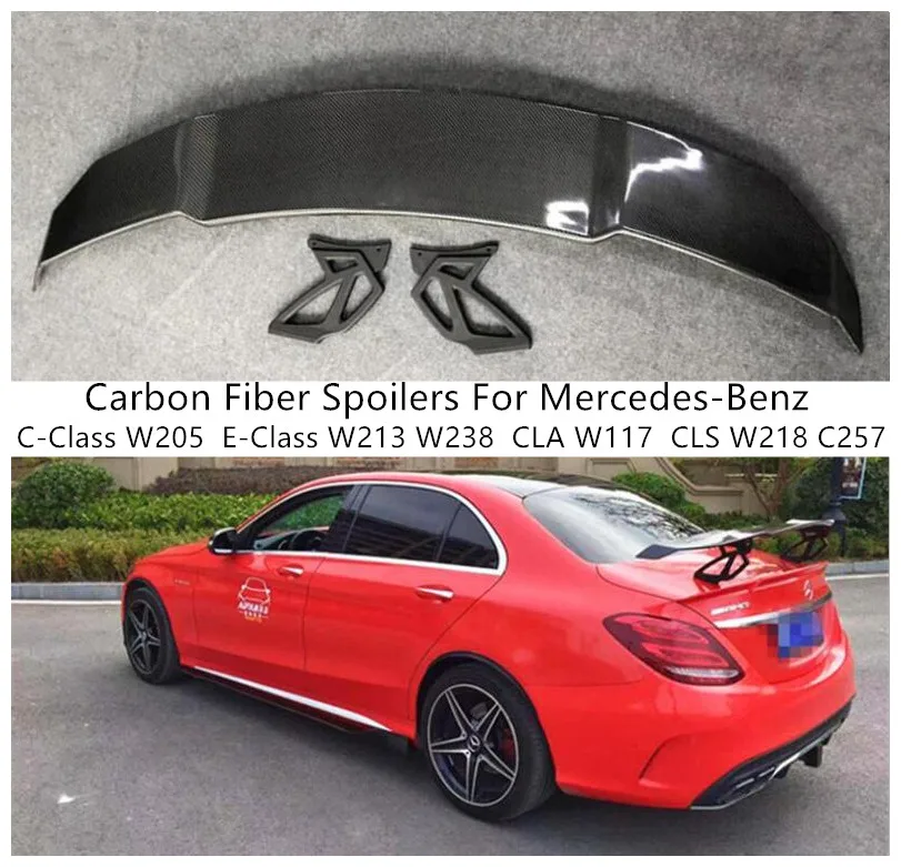 Carbon Fiber Spoilers For Mercedes-Benz C-Class W205 E-Class W213 W238 CLA W117 CLS W218 C257 Wing Lip Spoiler