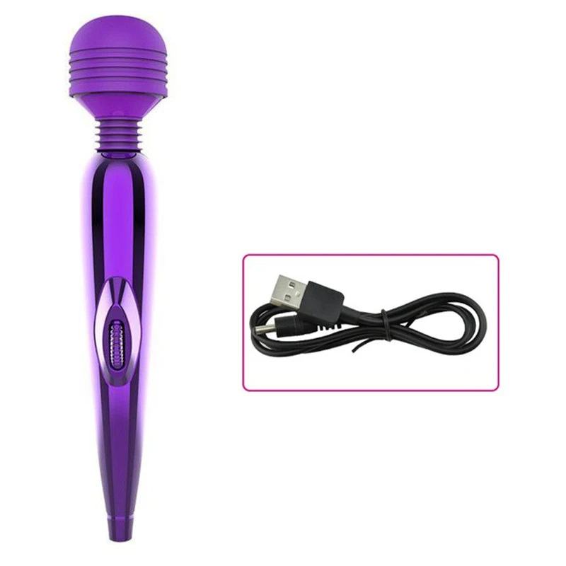 Realistic Penis 3 Color Magic Wand Powerful Body Massage Stick AV Vibrators Clitoris Stimulator Sex Toys For Women Anal Plug