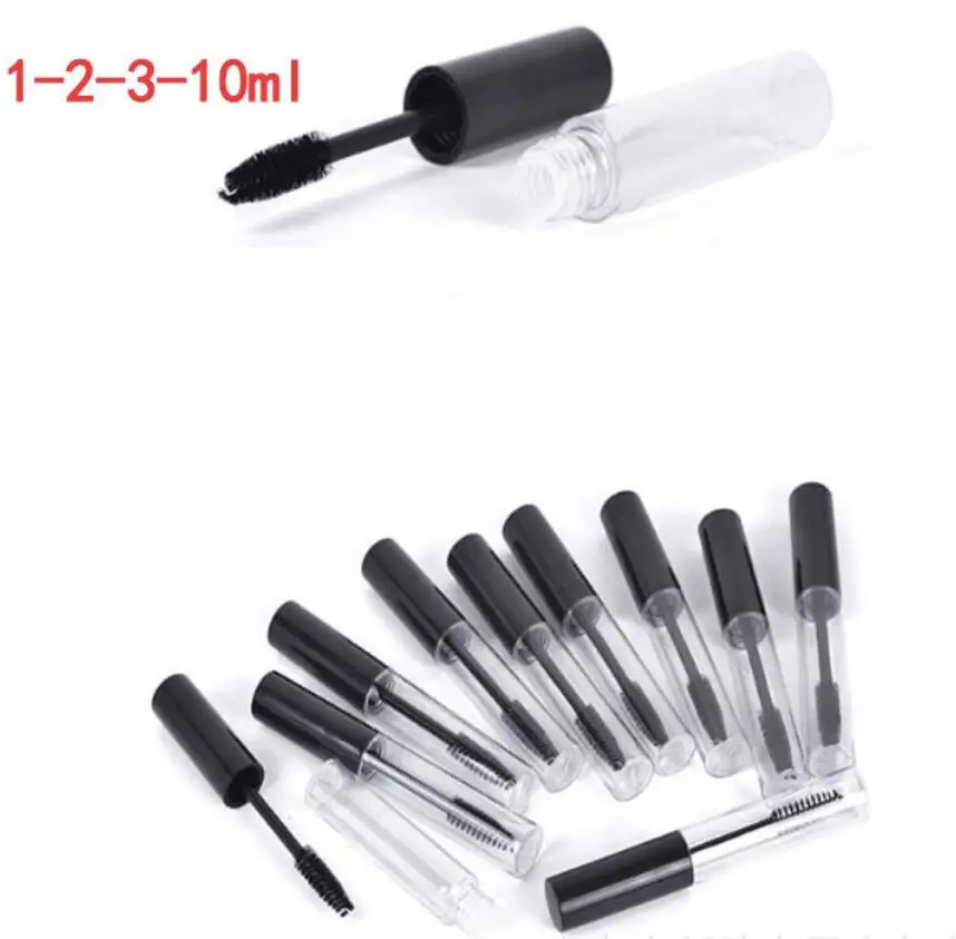 1 Uds Pop vacío tubo de pestañas negro máscara crema Vial/contenedor 10 mL de moda