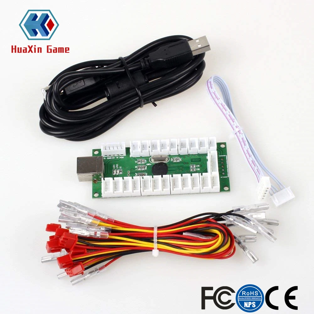 Zero Delay-USB Encoder to PC LED Joystick Set, DIY Kit, Controller Part, Mame Games, 5Pin Cable, 10x3Pin