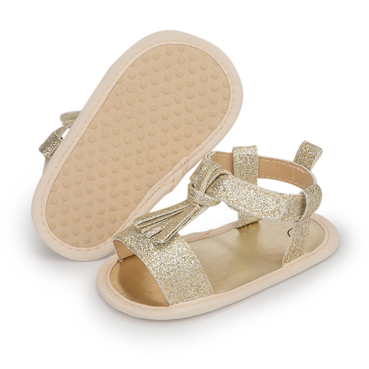 KIDSUN-Sandalias antideslizantes para bebé y niña, zapatos de moda ostentosos, de algodón, para verano, 2021