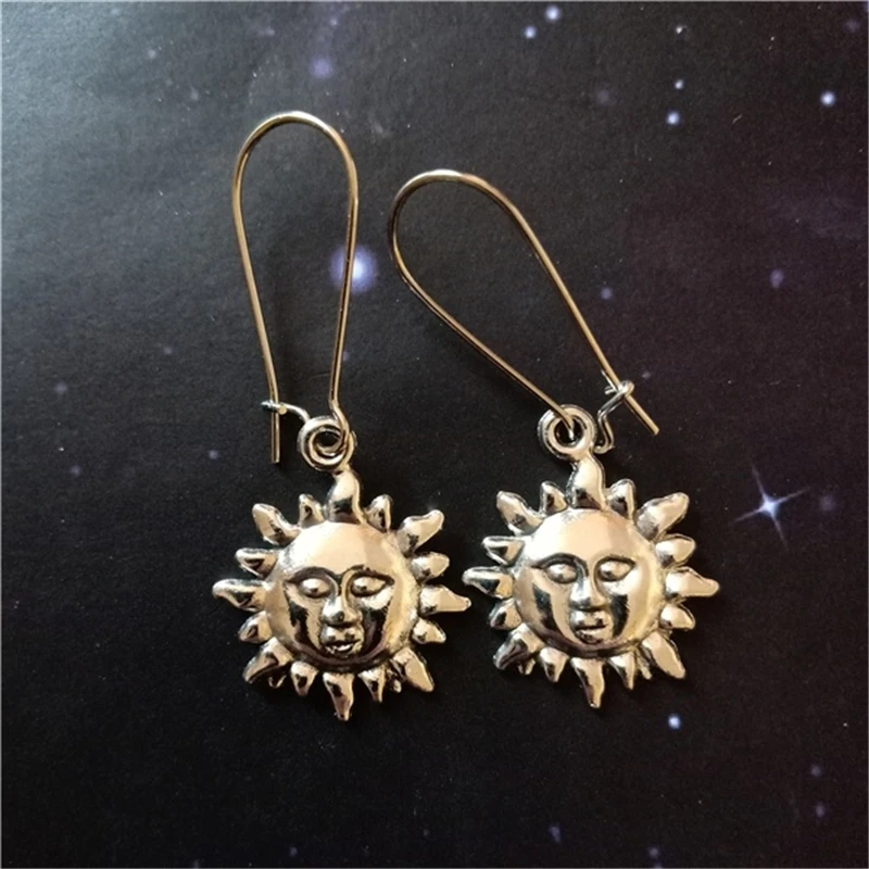 Angled Inspired Sun Earring - Themed Rapunzel Pendant Boho Sun Earrings Cartoon Earrings