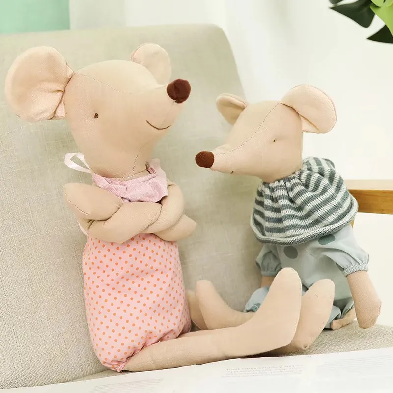 Kawaii Plush Toys Couple Mice Mouse Plush Toys For Children Soft Stuffed Baby Doll Girls Toys Cute Cloth Mouse Birthday Gift