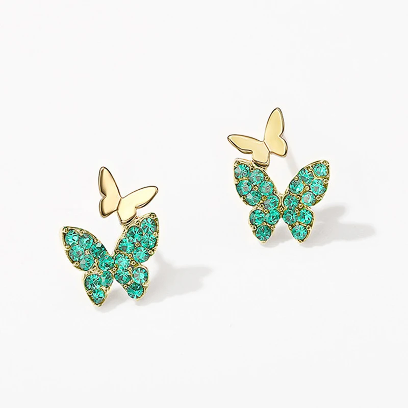 Huitan Small Fresh Butterfly Earrings Ear Piercing Gold Color Fashion Versatile Women's Earrings Daily Wear Modern Jewelry